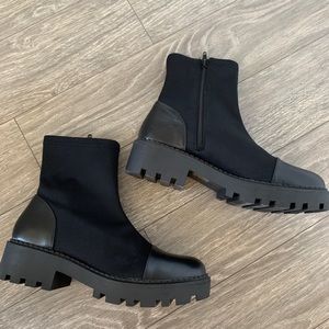 Urban Outfitters Black Combat Boots w/ Toe Detail